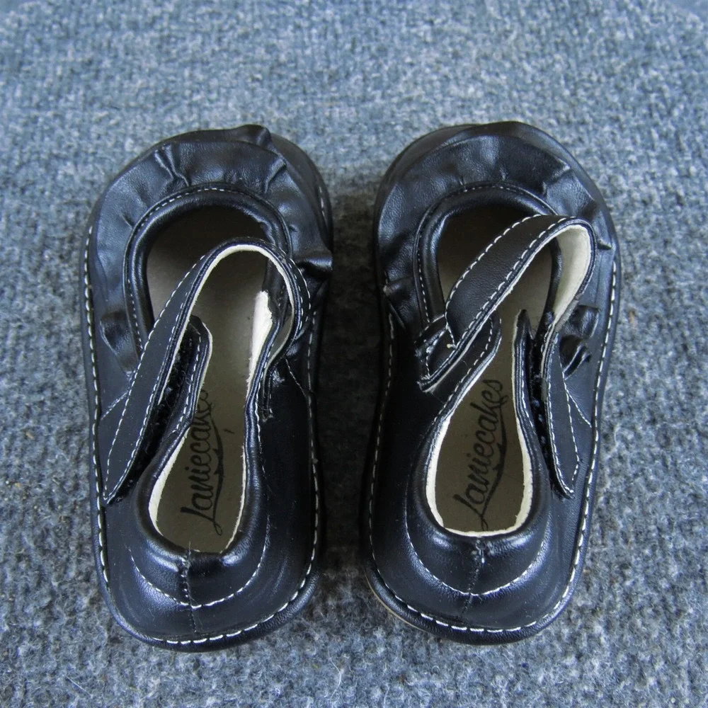 Laniecakes Girls Mary Jane  Sz T 8‎ Medium Black Synthetic Hook & Loop